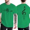 Heartbeat Music Printed Mens Short Sleeve T-shirt Fashionable Comfortable Breathable Versatile Sports Cotton T-shirt