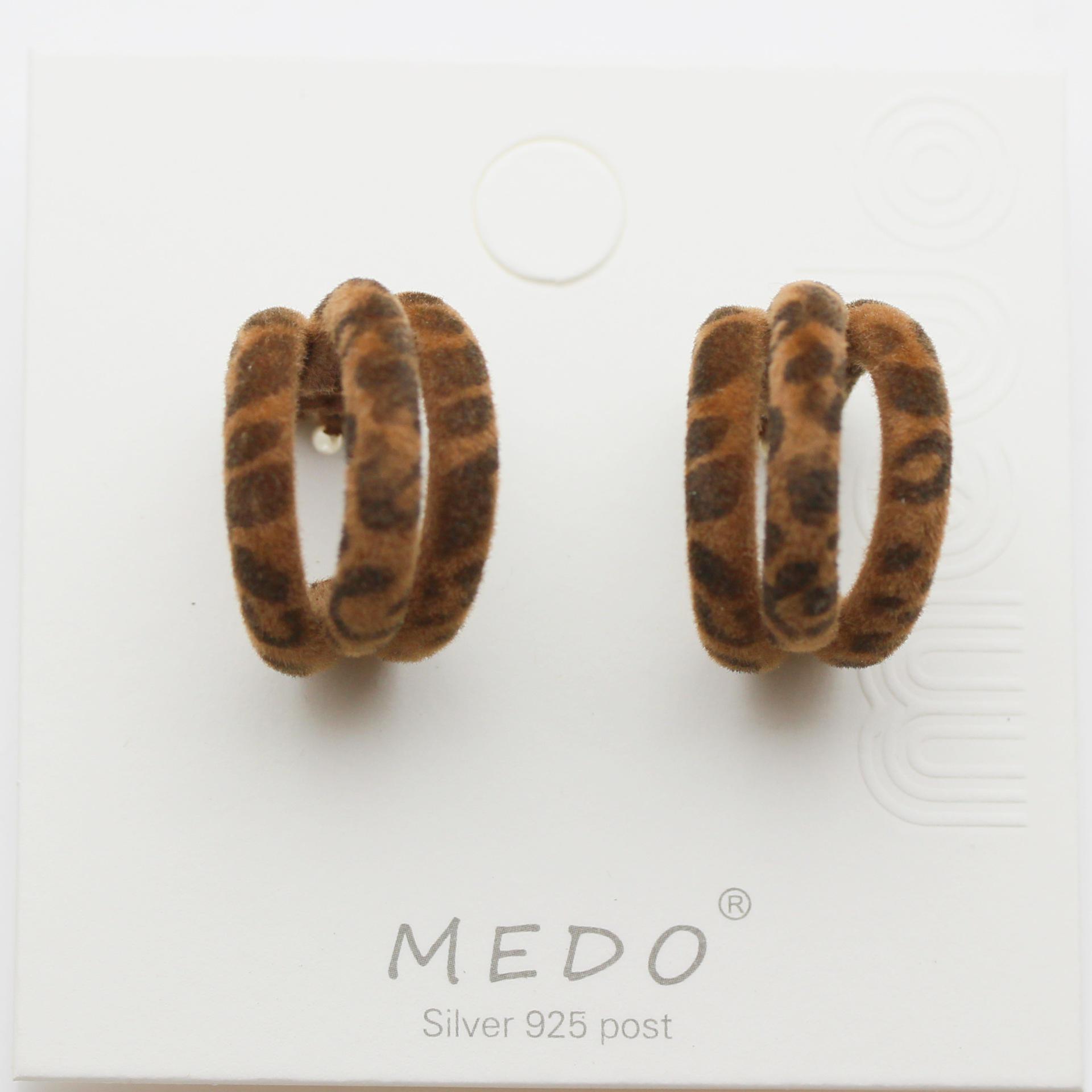 

Плюшевые наушники с леопардовым принтом: Винтажные серьги-пусеты в европейско-американском стиле для осени/зимы