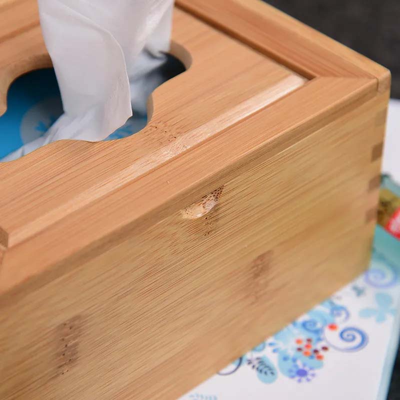 Multifunctional Tissue Box Home Living Room Creative Wood Paper Box Table Desktop Organizer Decorative Craft Ornament Remote Control Key Storage Case