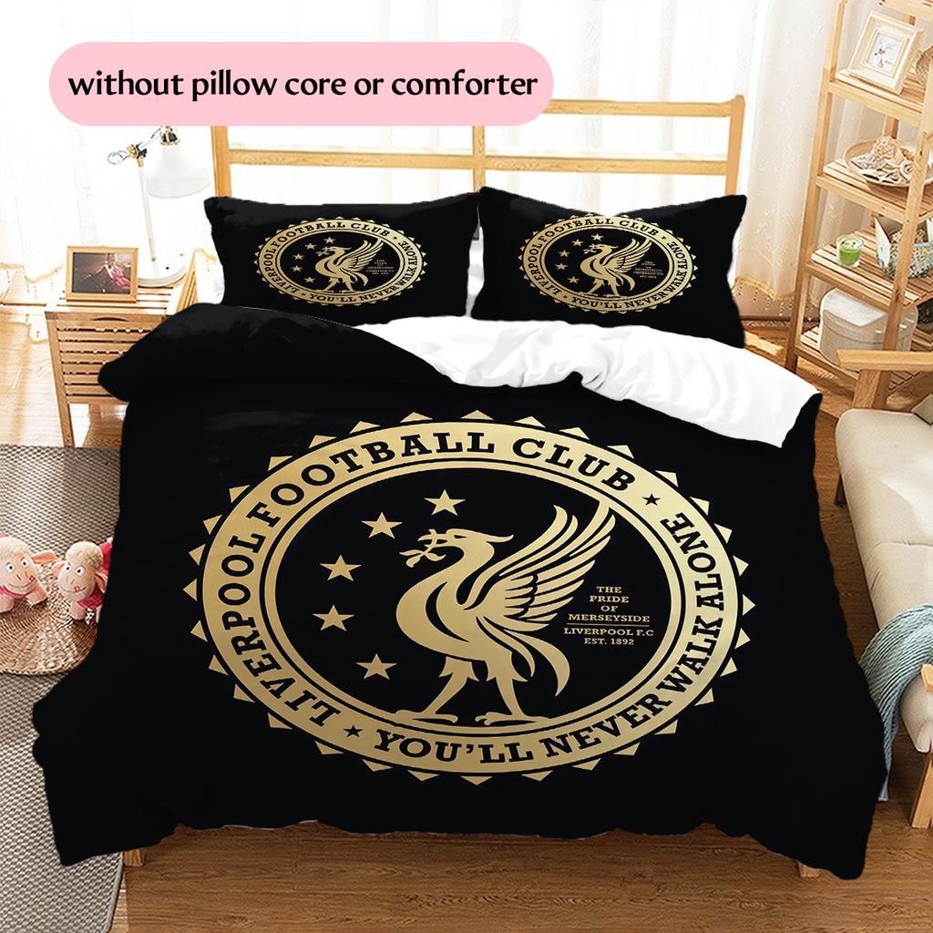 Set Copripiumino Trapuntato con Fantasia Liverpool Football Club Decorazione per la Casa Regalo (1 * copripiumino + 2 * federe senza imbottitura)