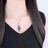 [KOAI] Moss Agate Leaf Motif Amulet Power Stone Pendant for Women