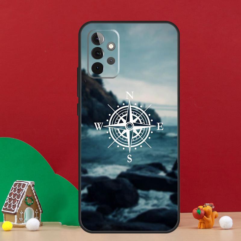 World Map Compass Nautical Case For Samsung Galaxy A17 A06 A16 A56 A36 A54 A34 A14 A52 A32 A13 A23 A33 A53 A15 A35 A55