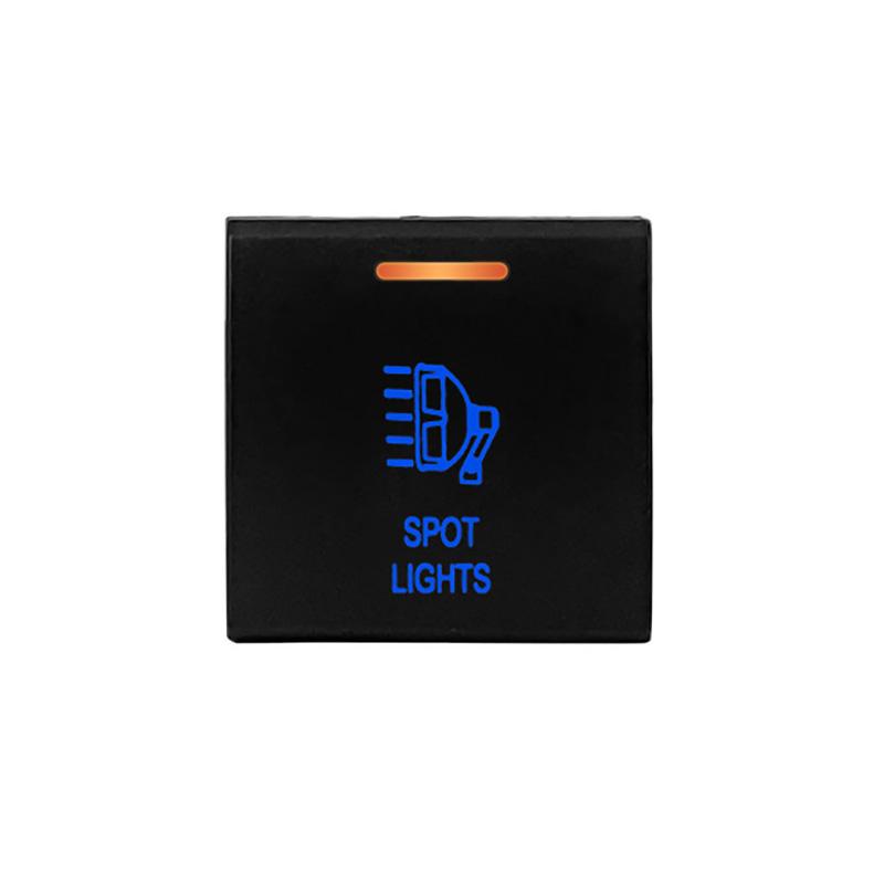 12V Blue Orange Light Latching Momentary Push Switch 22 X 22mm For Toyota Prado 150 Series Camry Hiace Corolla RAV4 Land Cruiser