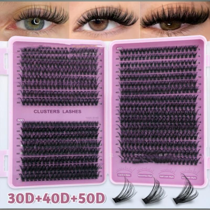 DIY Individual Eyelash Clusters Kit Large Capacity Easy to Apply Reusable Lash Extensions for Makeup Novice Use