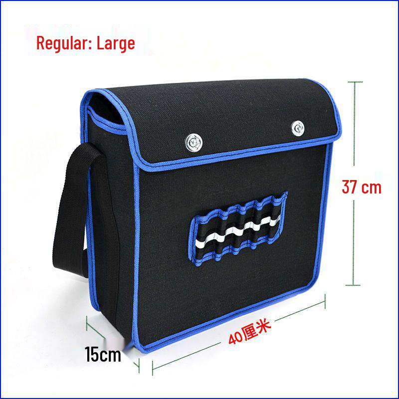Thickened Black Canvas Tool Bag for Masonry, Carpentry, and Electrician Use