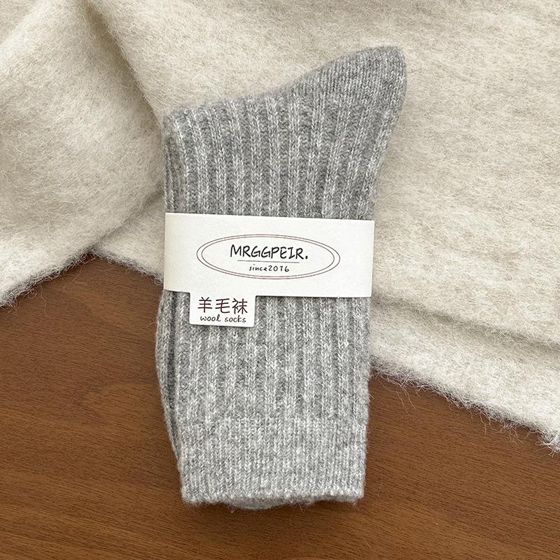 Wool Socks Children'S Season Warm Maillard Stacking Socks Fleece Thickened Cashmere Stockings Winter Tube Socks Women
