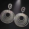 Stonefans Personality AB Color Large Hoop Earrings Gift Exaggerated Multi Layer Circle Drop Earrings Drag Queen Jewelry