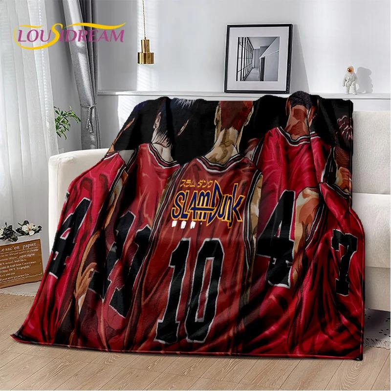 2026 New Cartoon Slam Dunk Anime Basketball Soft Blanket,Soft Throw Blanket for Home Bedroom Bed Sofa Picnic Travel Child Gift