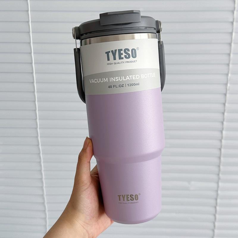 TYESO Large Capacity Stainless Steel Thermo Bottle Car Coffee Cup Keep Cold and Heat Thermal Mug Sport Water Bottle Vacuum Flask