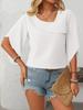2025 Sommer Neue Damen Casual Schräg V-Ausschnitt Chiffon Puffärmel Elegante Bluse