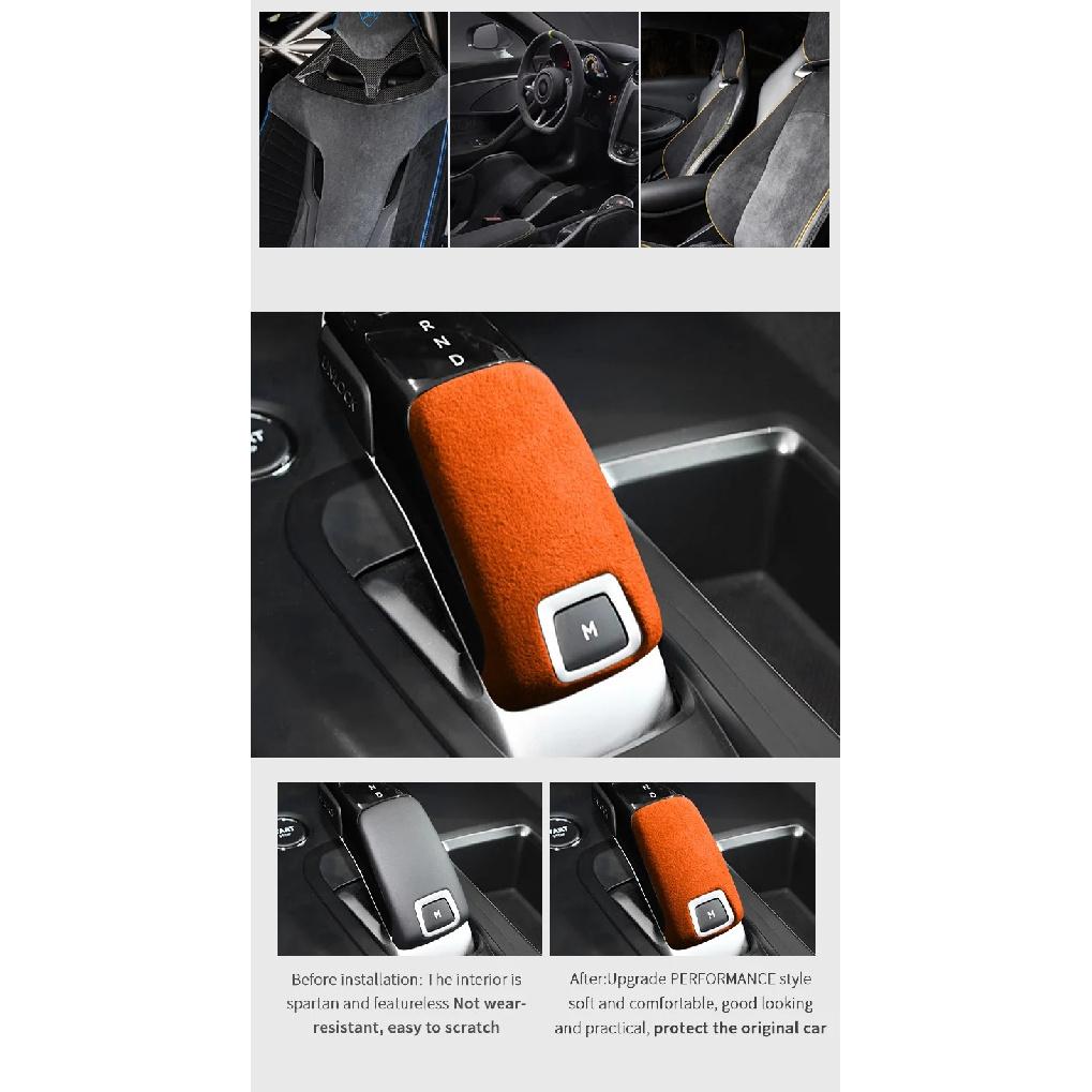 For Peugeot 508 2008 4008 5008 Gear Shift Knob Boot Cover Trim Stickers Made of Alcantara Car Premium Lnterior Tuning Accessory