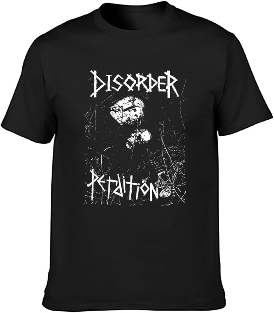 Men s T Shirts Disorder Perdition Bristol Punk Rock Amebix Chaos Discharge Doom Black XL чёрный