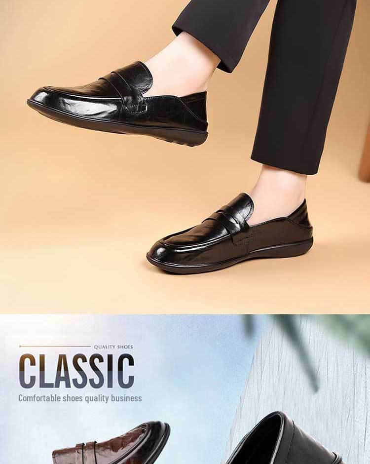 Men's Spring & Summer Leather Loafers: British Formal & Casual Slip-On Shoes