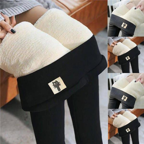 

600 г зимние женские супер толстые теплые кашемировые эластичные женские брюки с высокой талией повседневные однотонные узкие брюки