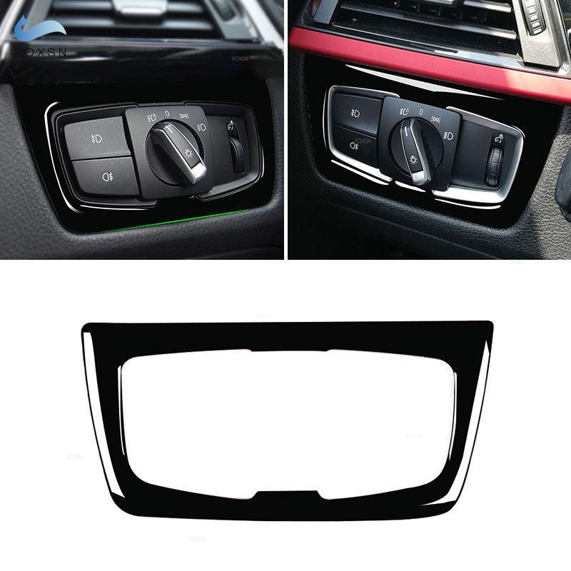For BMW 3 4 Series 3GT F30 F31 F32 F34 2013 2014 2015 2016 2017 2018 Piano Black Car Inner Headlight Switch Frame Trim Sticker