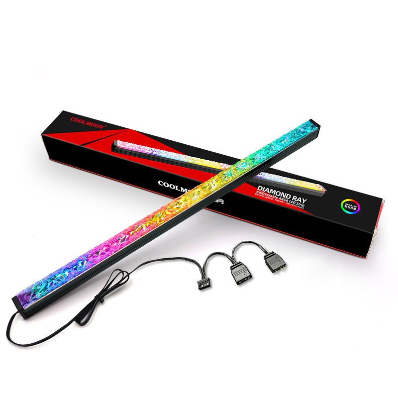 COOLMOON Diamond ARGB LED Strip Light 5V 3Pin/Small 4Pin Magnetic Colorful Atmosphere DIY Lamp Bar for PC Computer Case Chassis