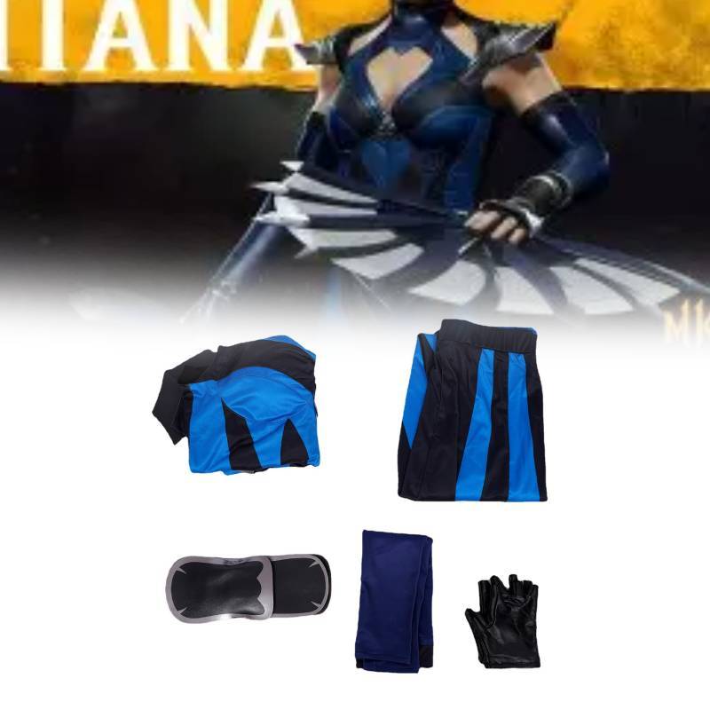 Mortal Kombat Kitana Cosplay Costume With Pu Leather For Female Cosplayers