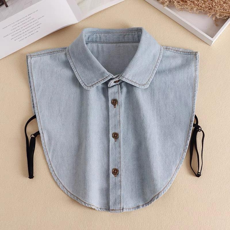 Retro Denim Fake Collar Versatile Pure Cotton Fake Collar Autumn Season Sweater Decorative Collar Korean Version Versatile Lining Collar