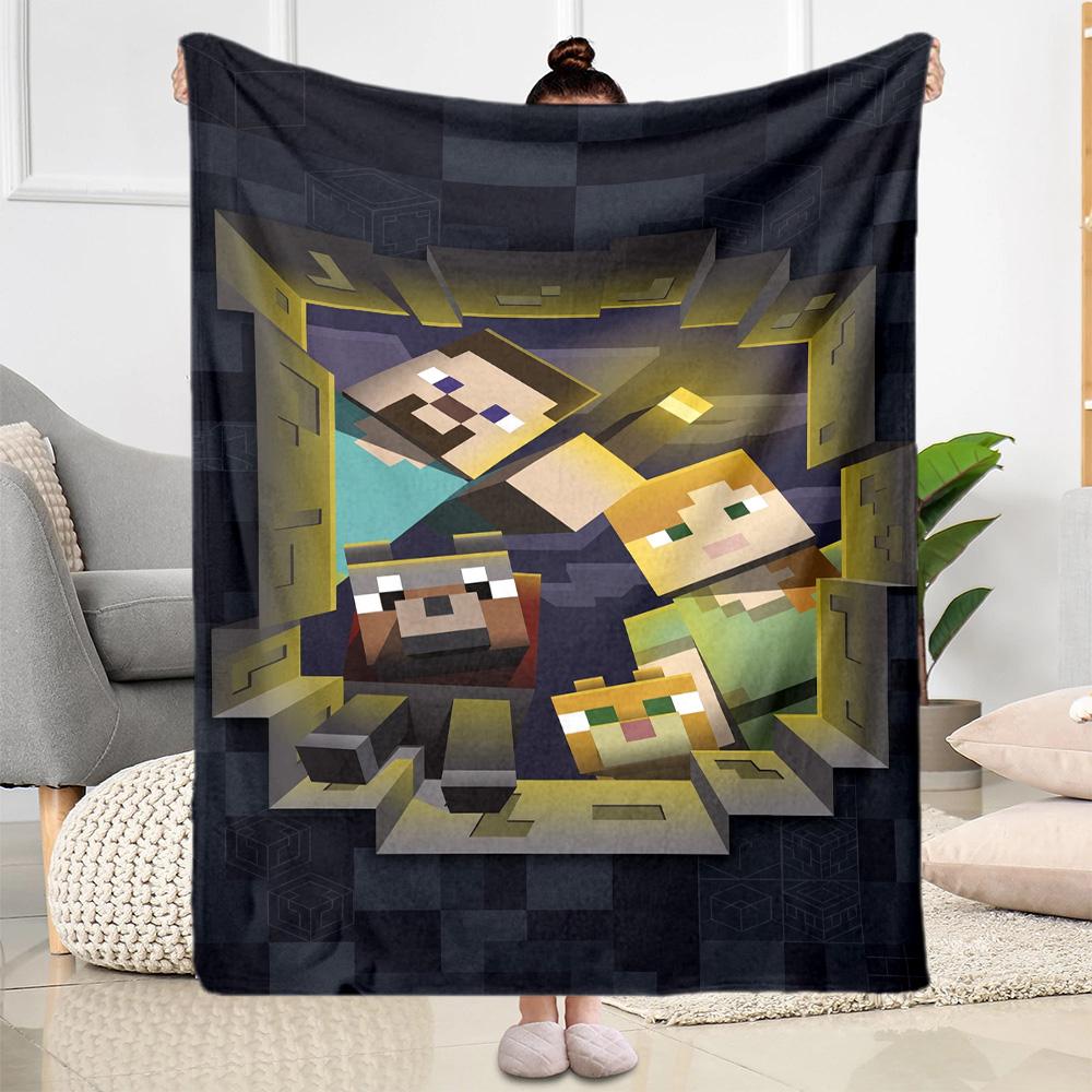 Minecraft 379 Blanket Soft & Cozy Suitable for Bed Livingroom Office Four Seasons Multipurpose Warmthful Decor