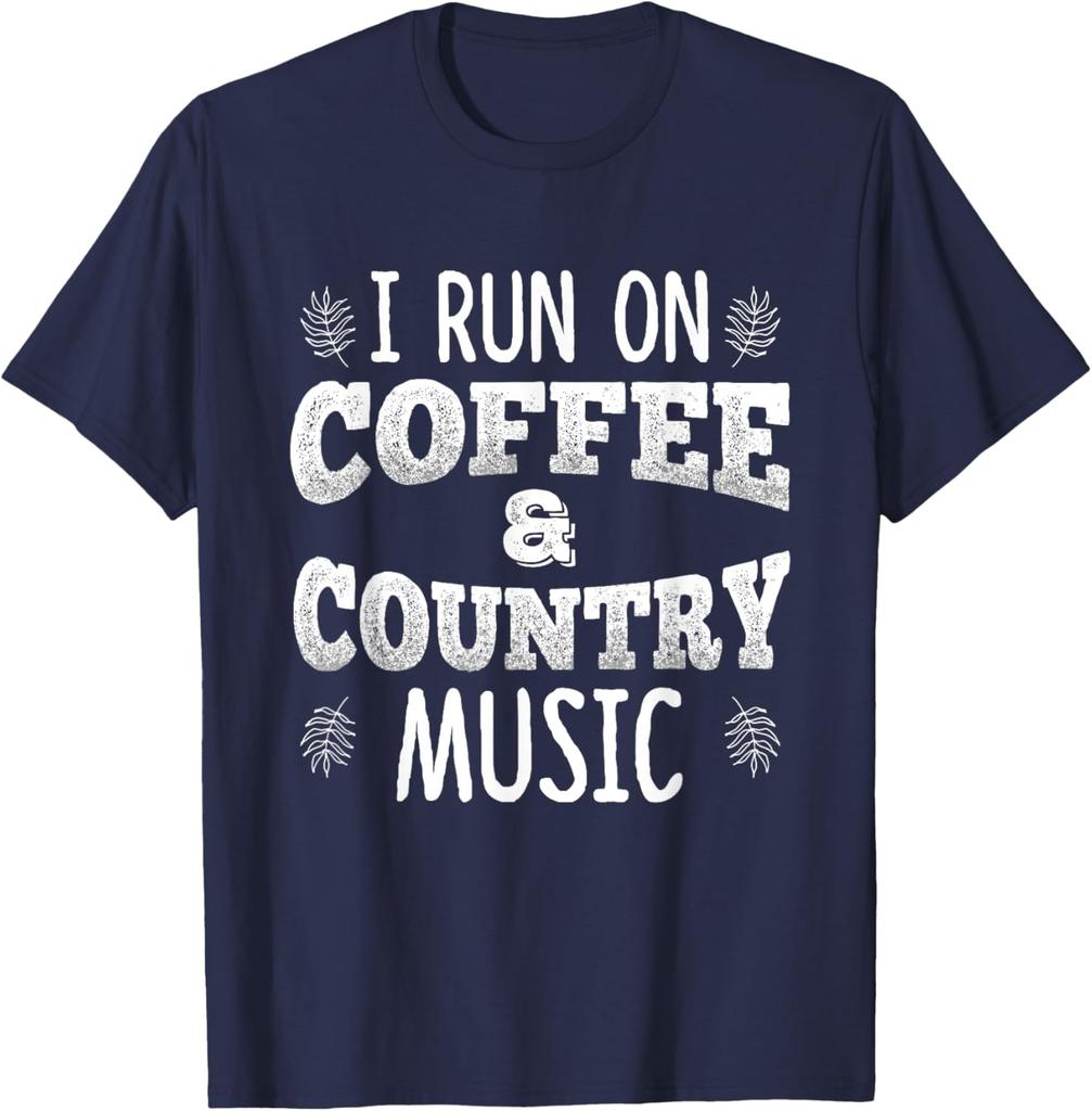 2026 Coffee Country Music Lover Graphic Tee Casual Crew Neck TShirt for Men 2026 Man  Tshirt New Womens Tshirt