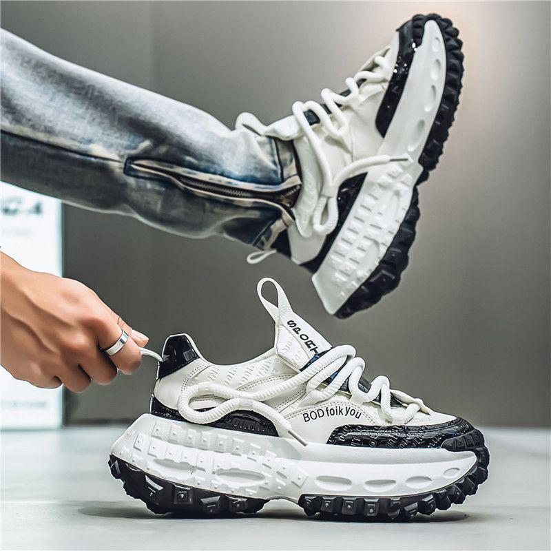 

Трендовые мужские спортивные туфли на толстой подошве из лакированной кожи - Повседневный стиль, увеличивающий рост, издание 2025 года 44