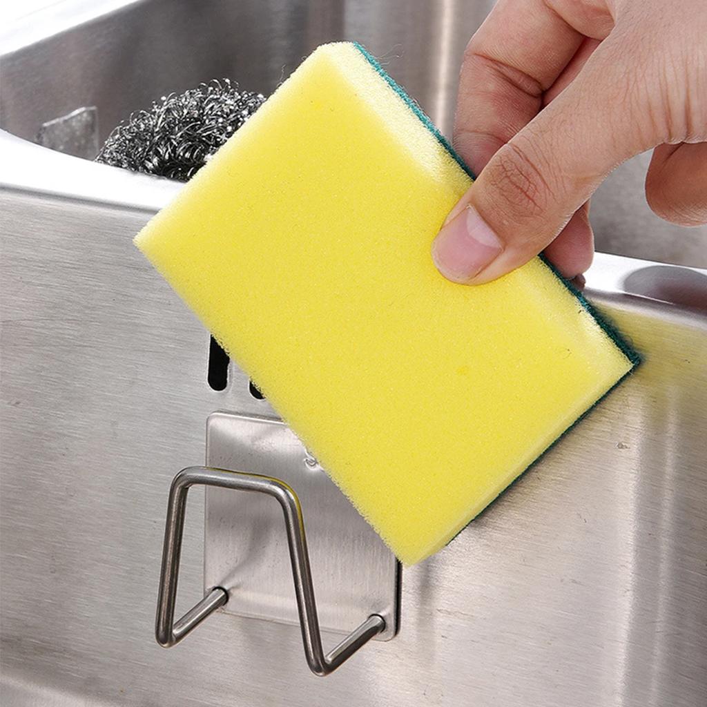 Sink Organiser Self Adhesive Stainless Steel Sponges Holder Rustproof and Waterproof Sink Storage Holder Sink Accessories NEW