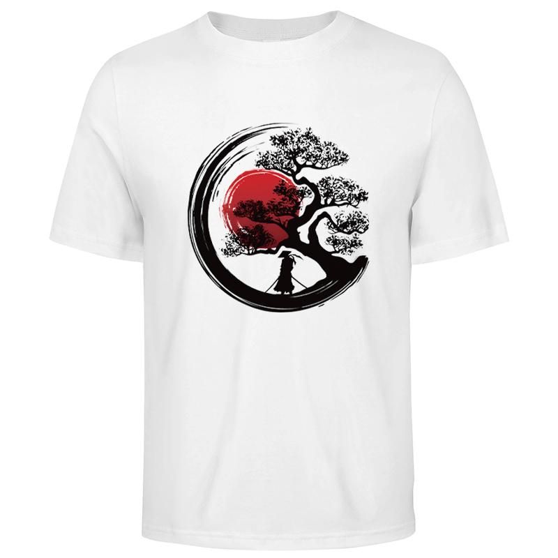 Unisexs Clothing Japanese Samurai Print Tshirt Summer Casual Fashion Harajuku High Street Tops Cotton Oneck Short Sleeve Tees