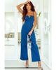 Azura Exchange Statement-Jeans-Jumpsuit mit V-Ausschnitt und Einschnitt