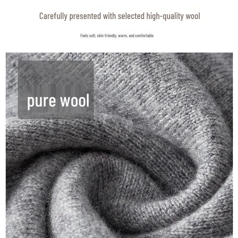 Hengyuanxiang Women's Pure Wool Thick V-Neck Cardigan