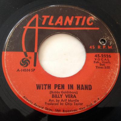 7inch Plaat BILLY VERA - With Pen In Hand / Good Morning Blu 452526 Atlantic 1968 VS Soul/Funk Gebruikt