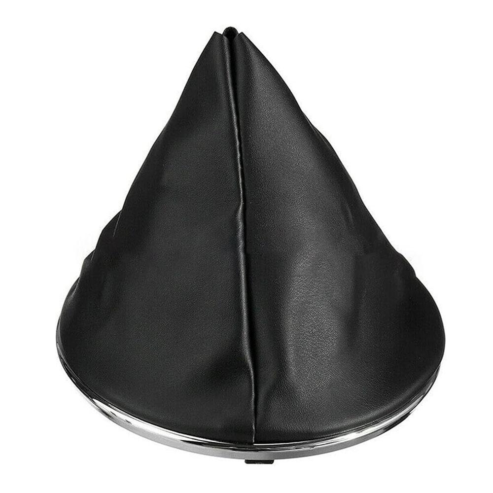 

Black Leather Gear Stick Cover Gaiter With Chrome Ring For FIAT 500 / 500C 2007-2015