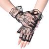 Dark Lace Fingerless Gloves for Dance Performances