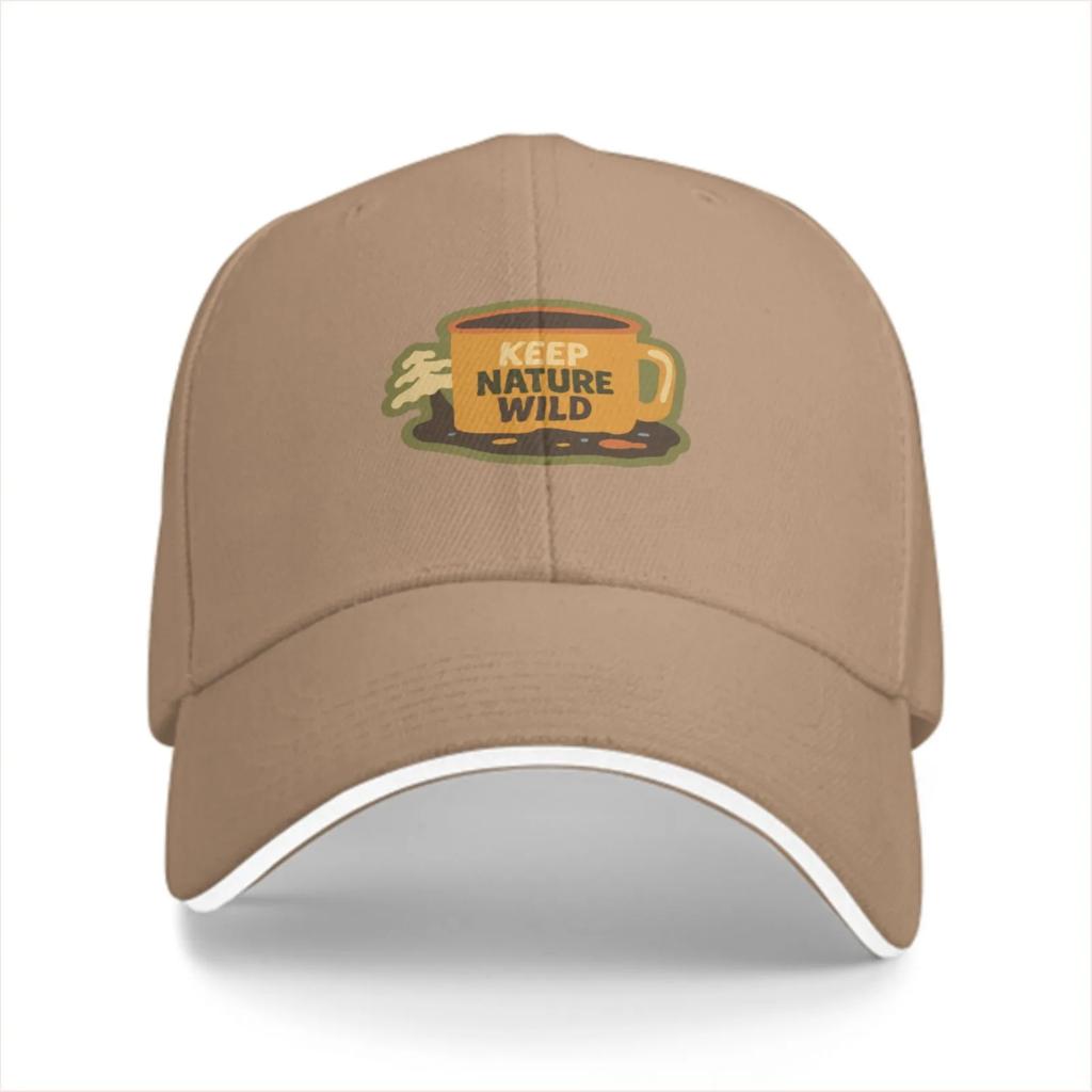 Keep Nature Wild Coffee Mug Graphic Baseball Cap Unisex Casual Adjustable Polyester Hat