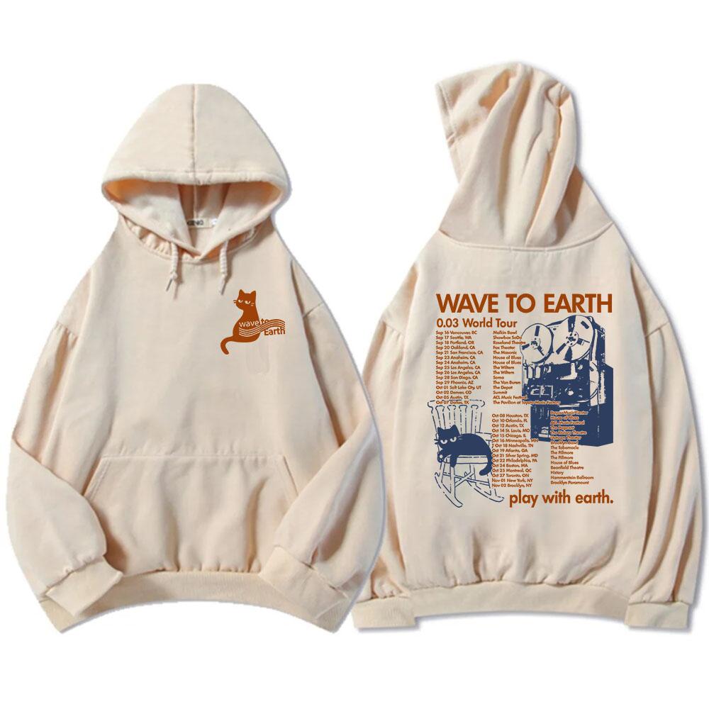 Sudaderas Wave ToEarth Cat World Tour Sudaderas gráficas de banda de chicos coreanos Ropa Hombre Sudaderas Invierno Manga Larga Jersey
