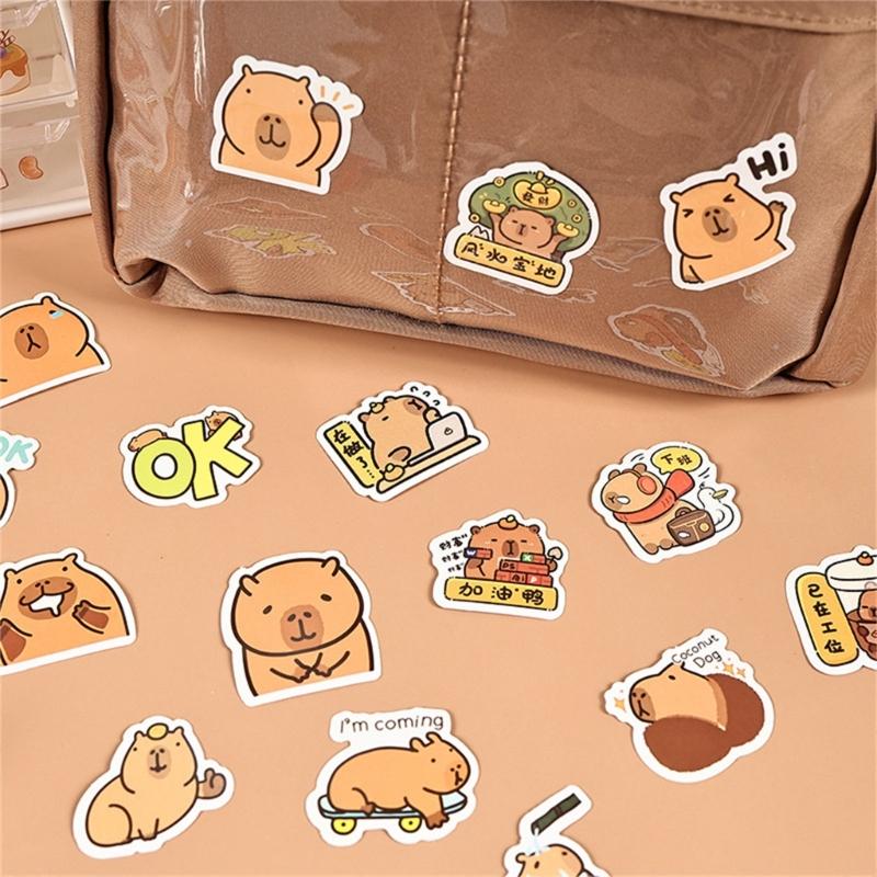Adorable Capybaras Themed School Supplies Set Includes Practical Items Pen Eraser Sticker Memo Pad Study Essential