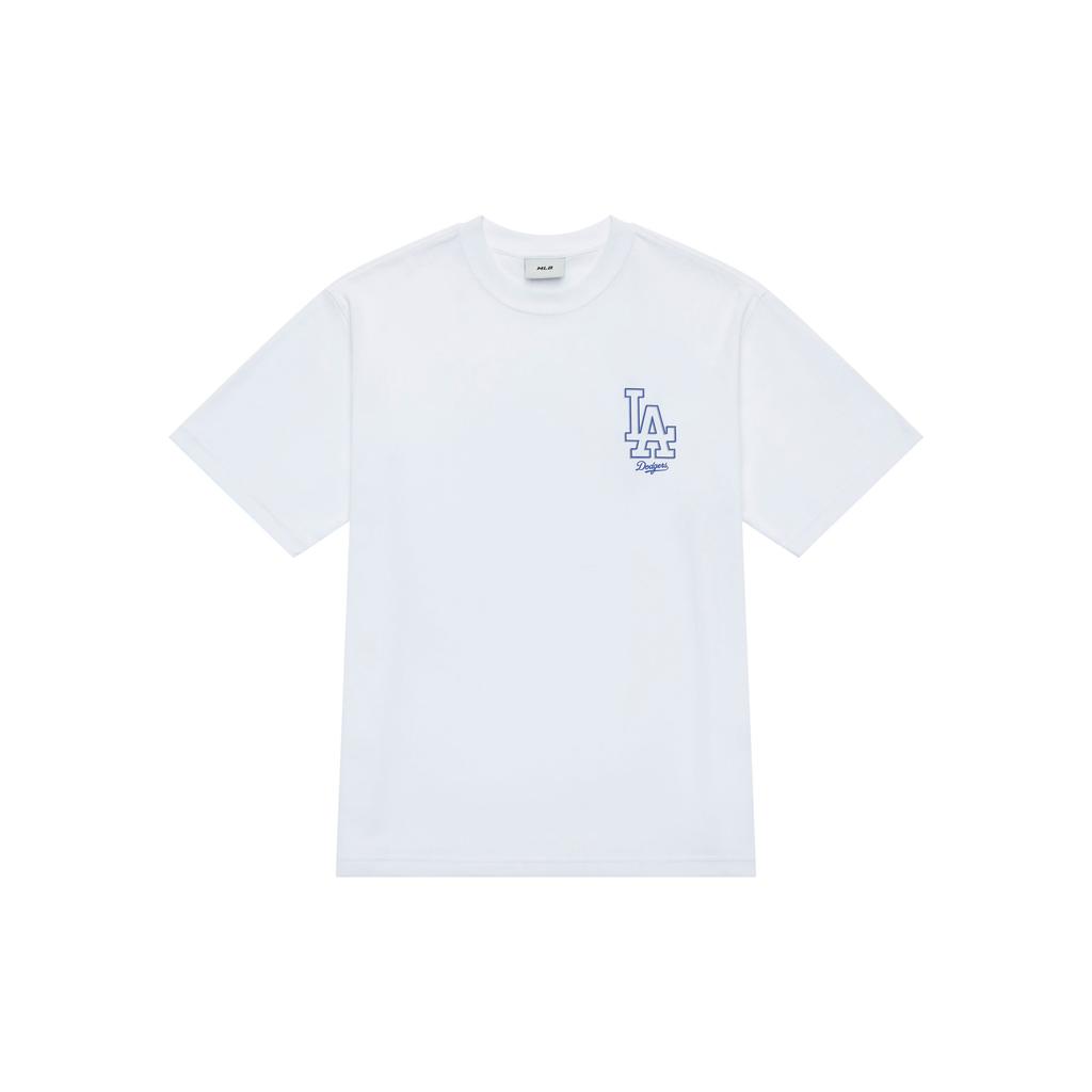MLB Fashion Sports Series SS24 Basic Logo Los Angeles Dodgers Large Logo Crew Neck Short Sleeve T-Shirt Unisex T-Shirt White 3ATSB0343-07WHS