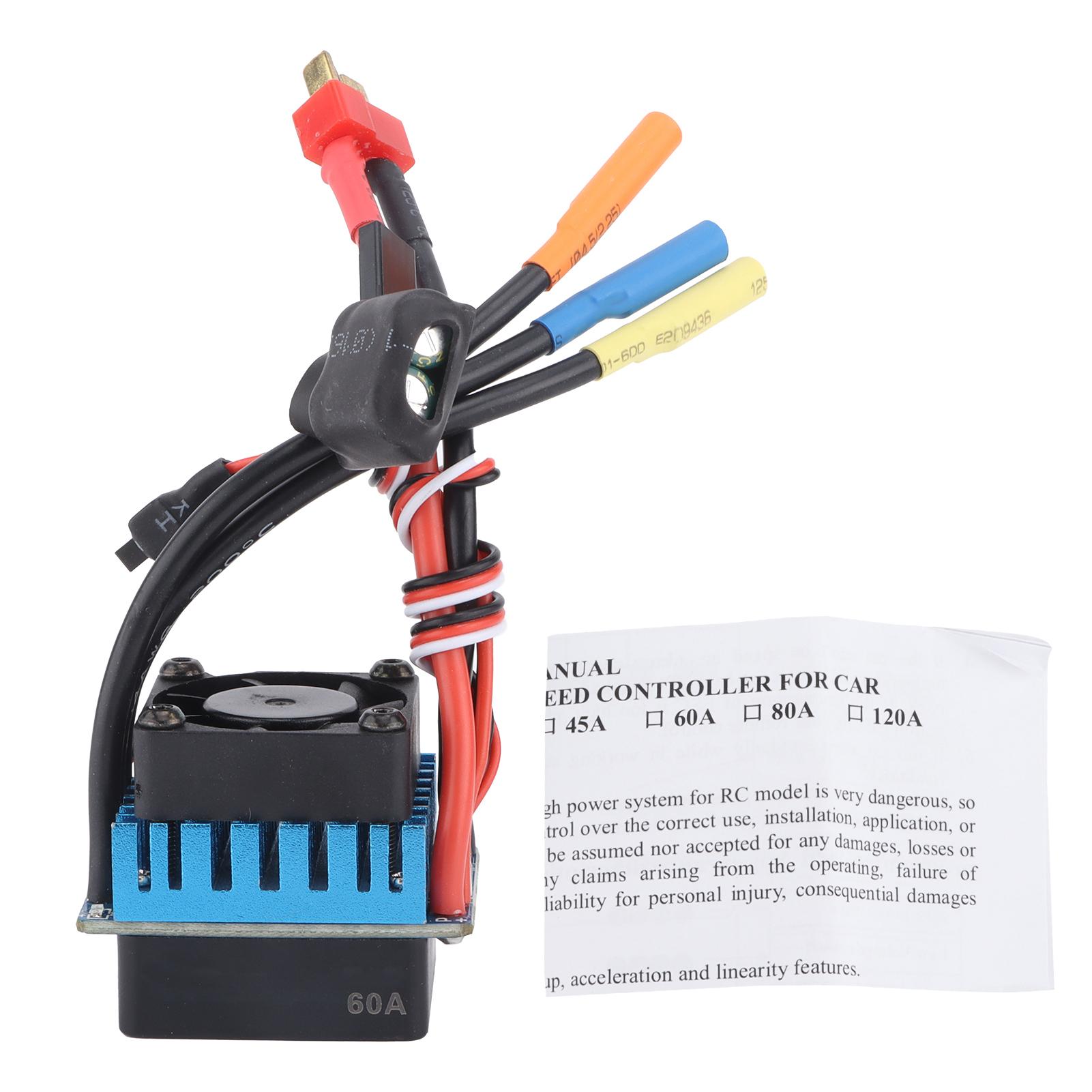 60A Бесколлекторный Бессенсорный Регулятор Скорости Водонепроницаемый для 1 8 Спортивный Автомобиль RC Лодка Запчасть