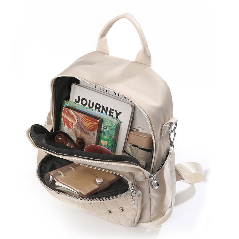 Rhomboid Rivet Backpack Women's Travel Bag Large Capacity Backpack