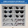 Sunglass Organiser 10 Slots Plush Glasses Display Tray Stackable Eye Wear Collection Storage Organizer for Home Display