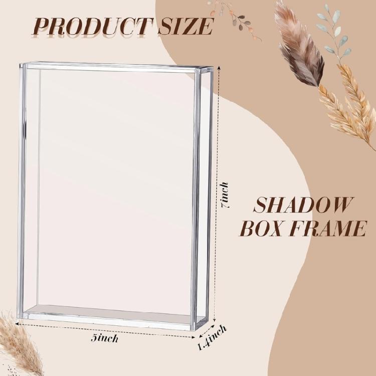 Skuggbox Ram Tydlig Fotoram Husdjursminnesmärke Skuggbox DIY Bordsskiva Displaylåda Rum/Födelsedag/Bröllop/Fest