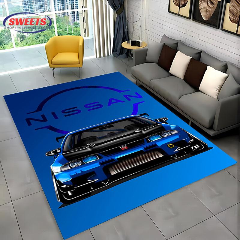 3D HD Printing Classic GTR Racing Car Area Rug,Carpet for Living Room Bedroom Sofa Doormat Decor Rug Non-slip Floor Mat Alfombra