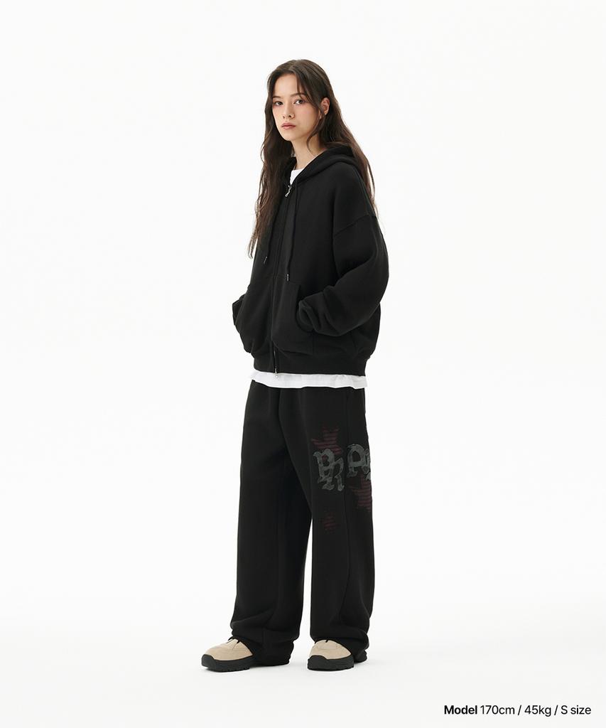 MAHAGRID Pray Applique Sweat Pant Black(Mg2Ffmpa05A)