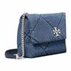 Tory Burch Kira Diamond Quilted Design Denim Shoulder Bag Small Women bags Blue 178637-401