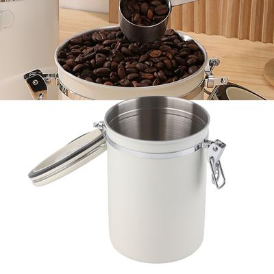 Coffee Canister 304 Stainless Steel Airtight Coffee Bean Storage Container with Spoon 1.8L