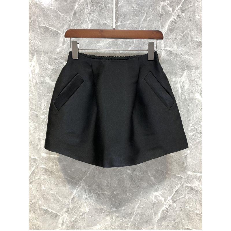 

Now Petty Bourgeoisie Classy Black High Waist A- line Skirt Women s Summer European Goods French Slim Looking Short Skirt 45w17 Black S
