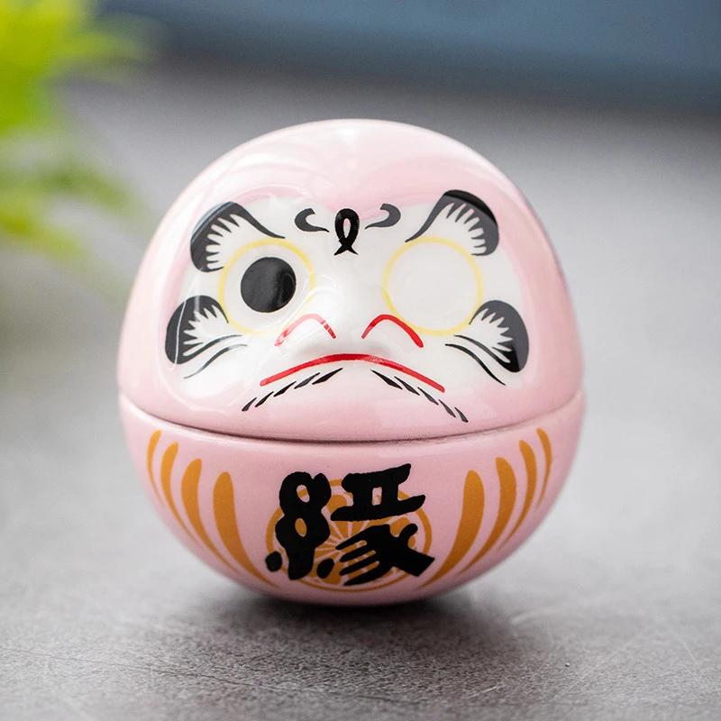 A Top Quality Ceramic Daruma Statue Daruma Tumbler Crafts Japanese Style Lucky Fortune Ornament Landscape Home Decor Gifts