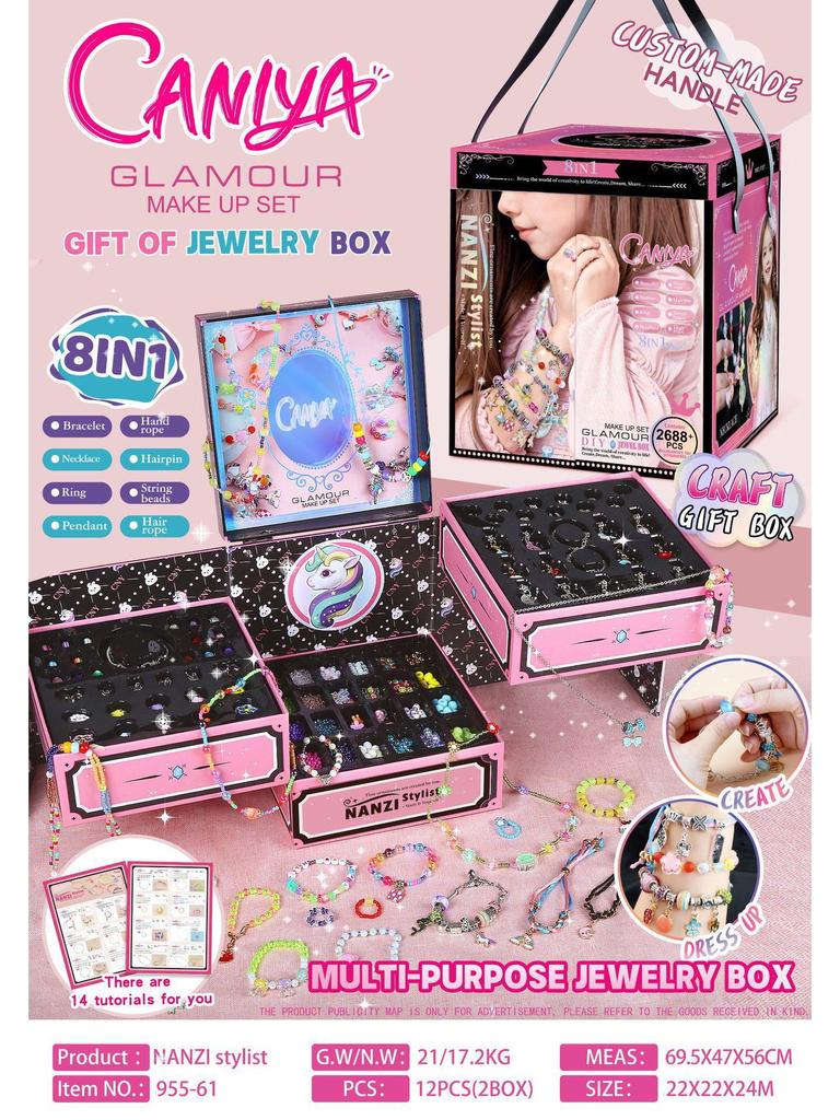 DIY Girls' Beaded Jewelry Gift Set: Handmade Bracelets & Necklaces