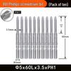 Nigao 801 Phillips Electric Screwdriver Bit, S2 Steel, Magnetic, 5mm Shank, 60mm/80mm Length