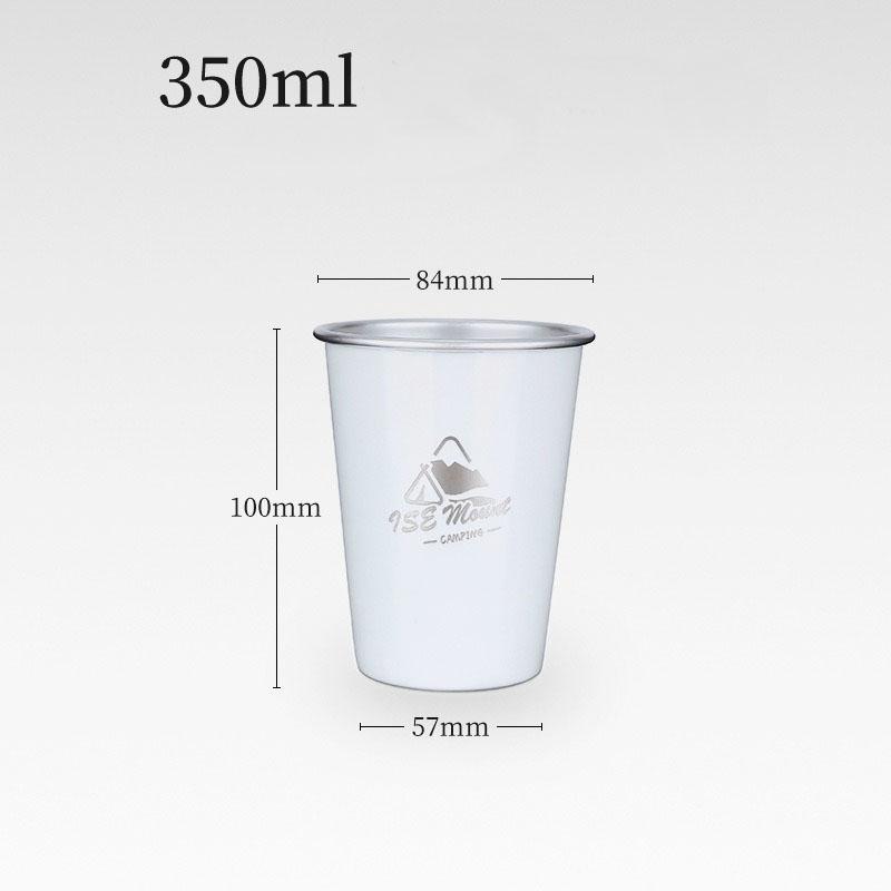 Outdoor 304 Stainless Steel Water Cup Milk Cup White Wine Cup Ins Coffee Cold Drink Cup Camping Beer Cup 350ml