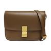 [Gebraucht] Klassische Box Goldene Schnalle Poliertes Kalbsleder Tofu Quadrat Crossbody Schultertasche Mittel - Gut #GYSDQ5